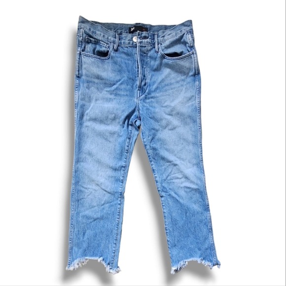 3x1 Brand High-Waisted Button Fly Raw Hem Fringe Bootcut Jeans Size 29 - Picture 5 of 8
